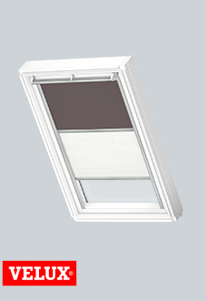 Duo Blind (Blackout), 4577 Taupe & 1016 White - VELUX Loft Blind